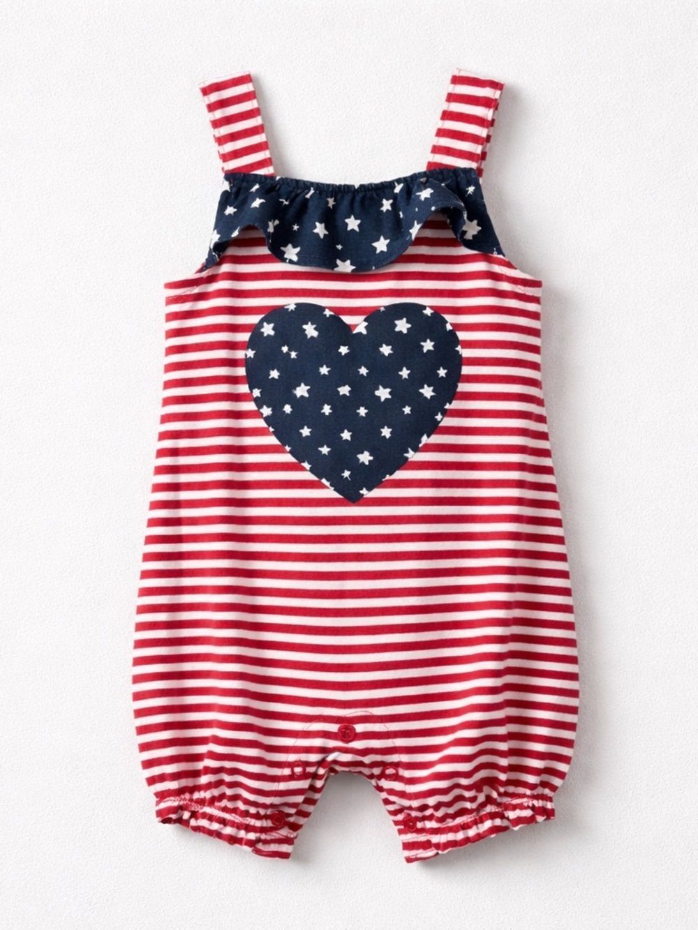 Way to Celebrate Patriotic bubble romper red white blue stripes stars 3-6 months